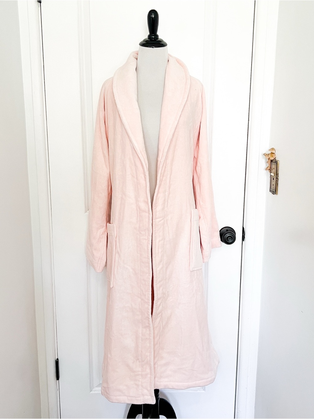 Frette Light Pink Shawl Collar Super Plush Long Robe - Small